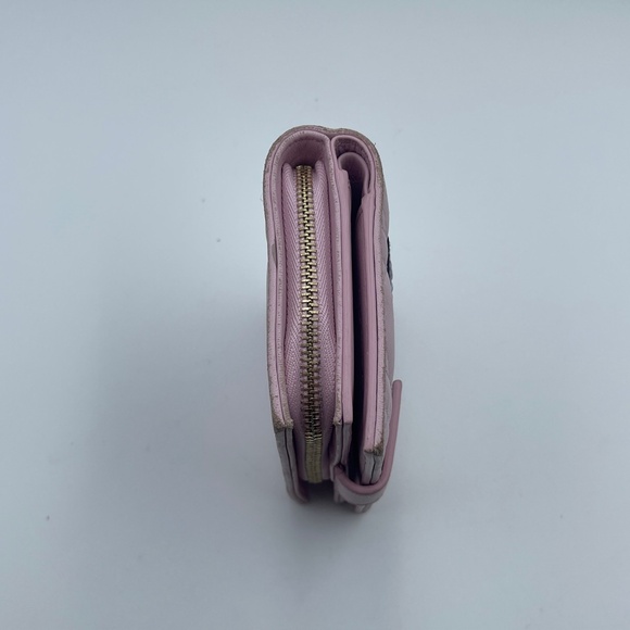 Christian Dior Pink Cannage Quilted lambskin leather lady patches wallet w/zip - Picture 6 of 15